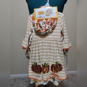 Pumpkin Patch Striped Girls Dresses